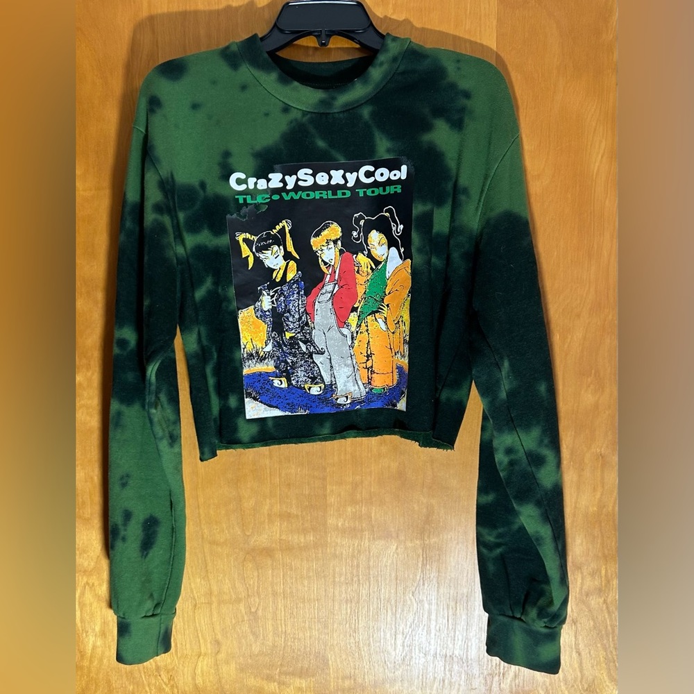 EUC TLC band sweatshirt.  Large. Adorable graphic and cropped length, soft.